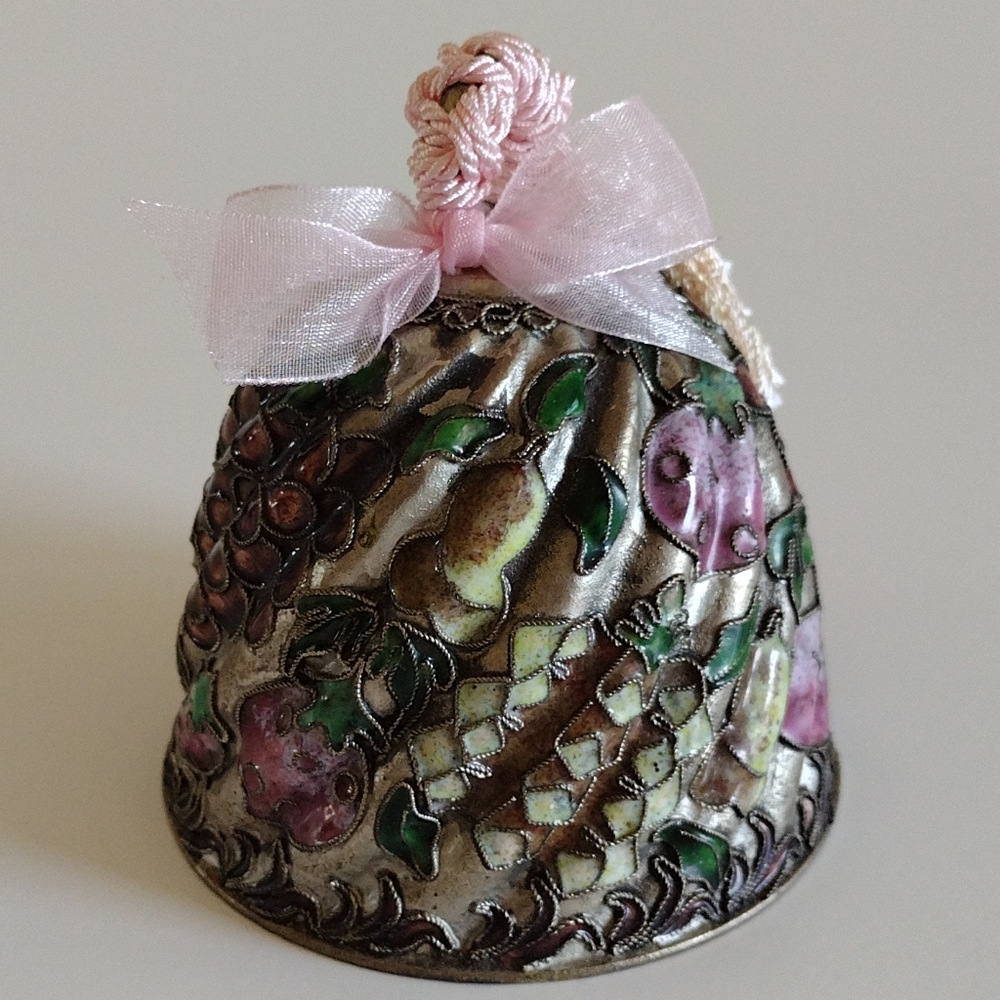 Cloisonne Fruit Bell Vintage Czech Republic